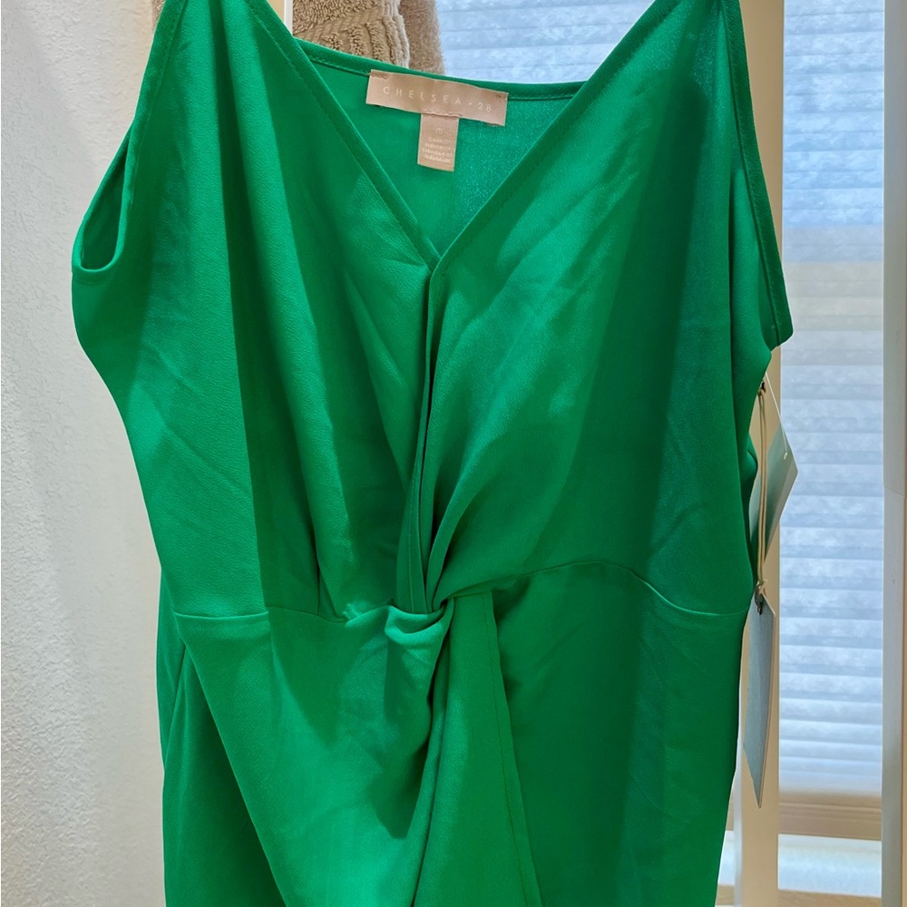 Chelsea28 Green Tie Front Blouse